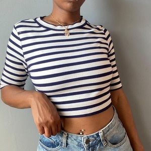 Striped WhitexBlue Top💙🤍